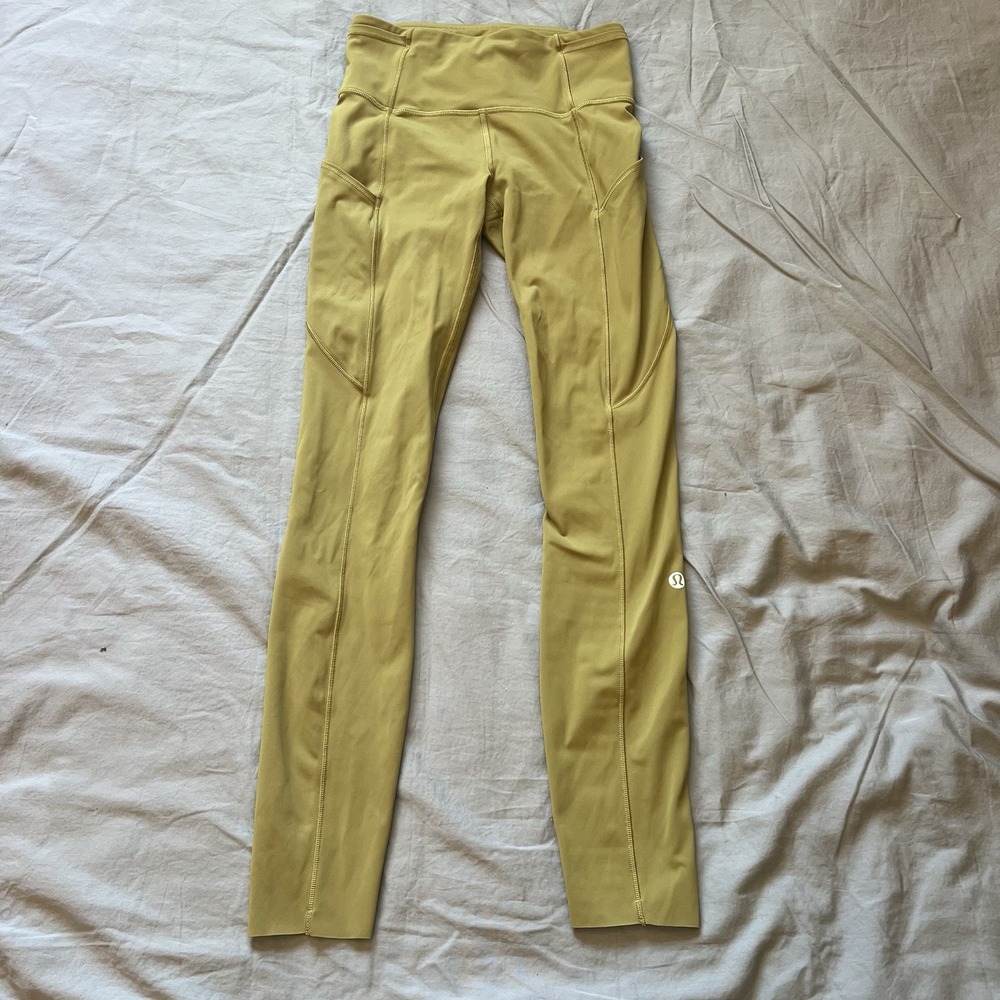 LULULEMON Fast Free Tight II Non-Reflective Nulux 25" Women's 2 XS Golden Lime